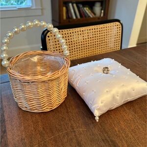 Pearl Flower Girl Basket and Ring Bearer Pillow